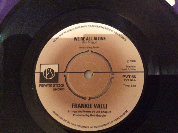 Frankie Valli : We're All Alone (7")