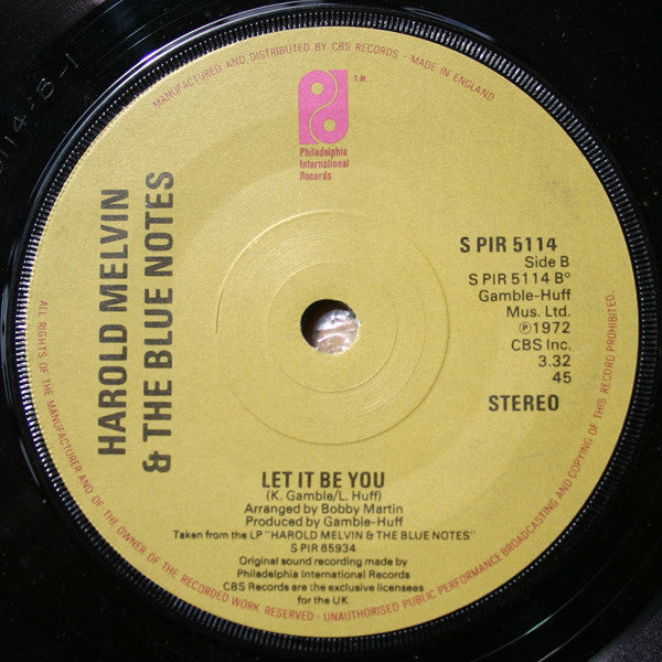 Harold Melvin And The Blue Notes : Where Are All My Friends (7", RE)