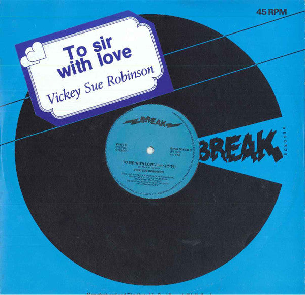 Vicki Sue Robinson : To Sir With Love (12")