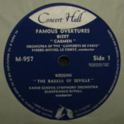 Georges Bizet / Wolfgang Amadeus Mozart / Giuseppe Verdi / Gioacchino Rossini : Famous Overtures (7")