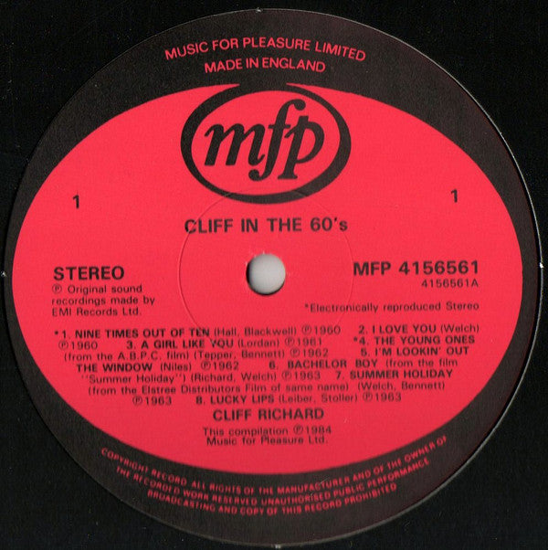 Cliff Richard : In The 60's - 16 Great Top Ten Hits (LP, Comp)