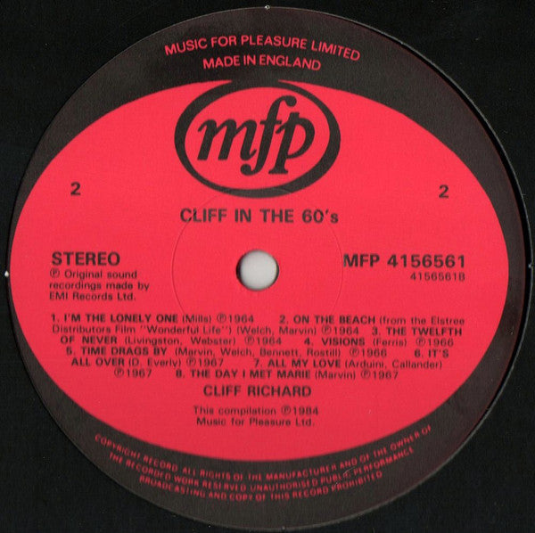Cliff Richard : In The 60's - 16 Great Top Ten Hits (LP, Comp)