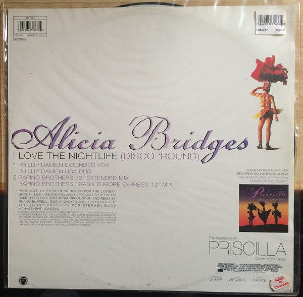 Alicia Bridges : I Love The Nightlife (Disco 'Round) (12", Pic)