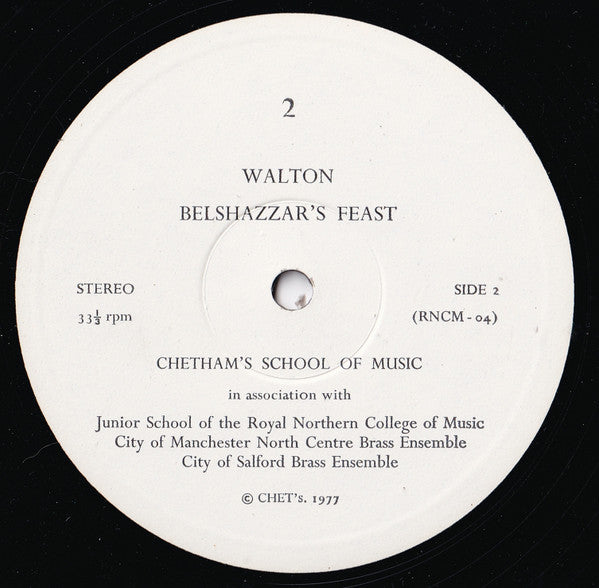 Chetham's School Of Music, Sir William Walton : Belshazzar's Feast (LP)