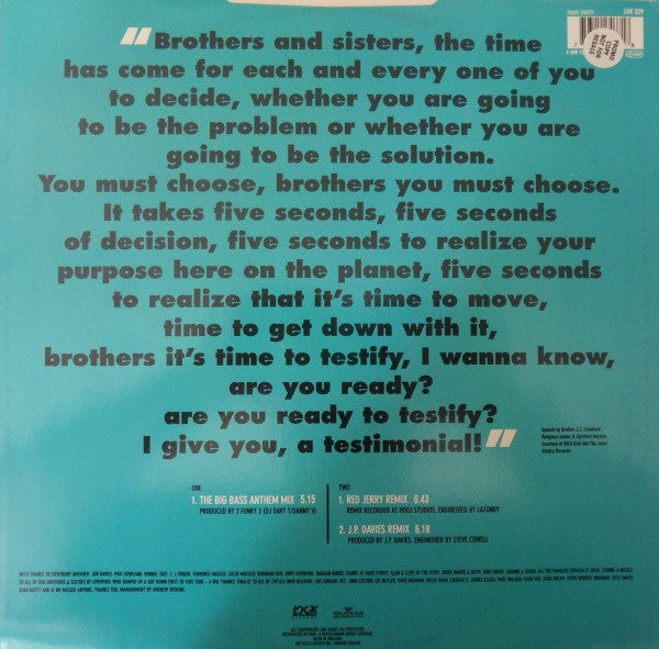 2 Funky 2 Starring Kathryn Dion* : Brothers & Sisters (12", Single)