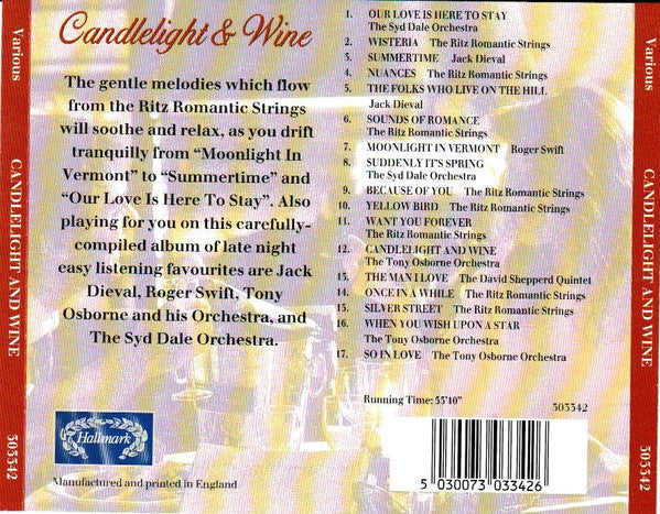 Various : Candlelight & Wine - 17 Sensuous, Silky Serenades (CD, Comp)