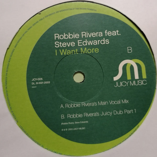 Robbie Rivera Feat. Steve Edwards : I Want More (2x12")