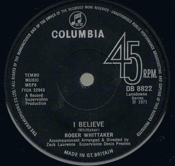 Roger Whittaker : Mamy Blue (7", Single)
