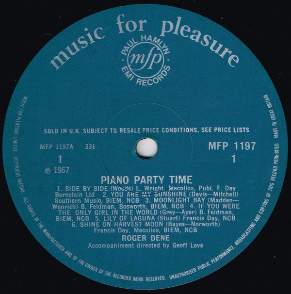 Roger Dene : Piano Party Time (LP, Album, Mono)