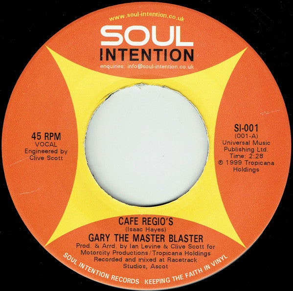 Gary The Master Blaster : Cafe Regio's (7")