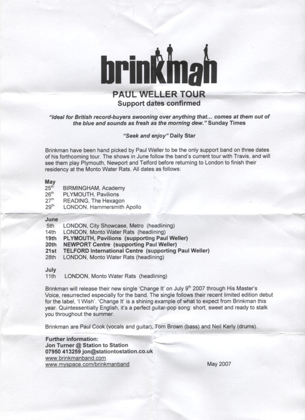 Brinkman (2) : Change It (CD, Single, Promo)
