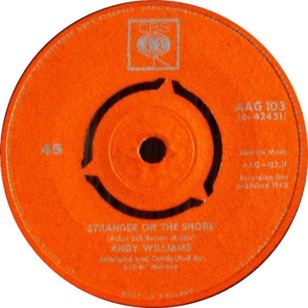 Andy Williams : Stranger On The Shore (7", Single)