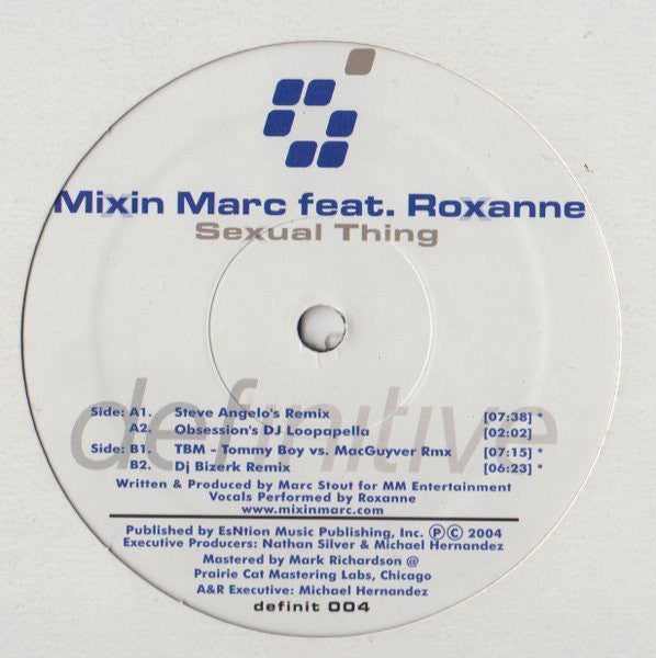 Mixin Marc* Featuring Roxanne (36) : Sexual Thing (12")