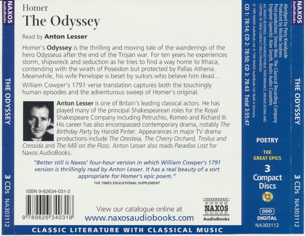Anton Lesser : Homer: The Odyssey (3xCD, Album)
