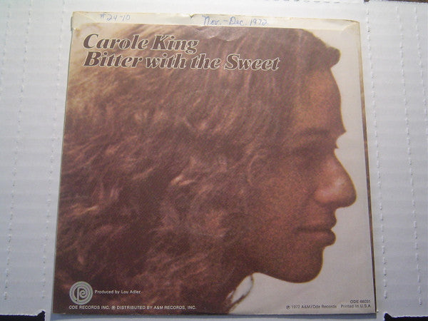 Carole King : Been To Canaan / Bitter With The Sweet (7", Single, Mono, Styrene, Ter)