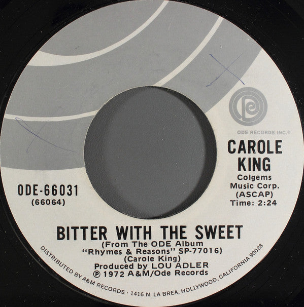 Carole King : Been To Canaan / Bitter With The Sweet (7", Single, Mono, Styrene, Ter)