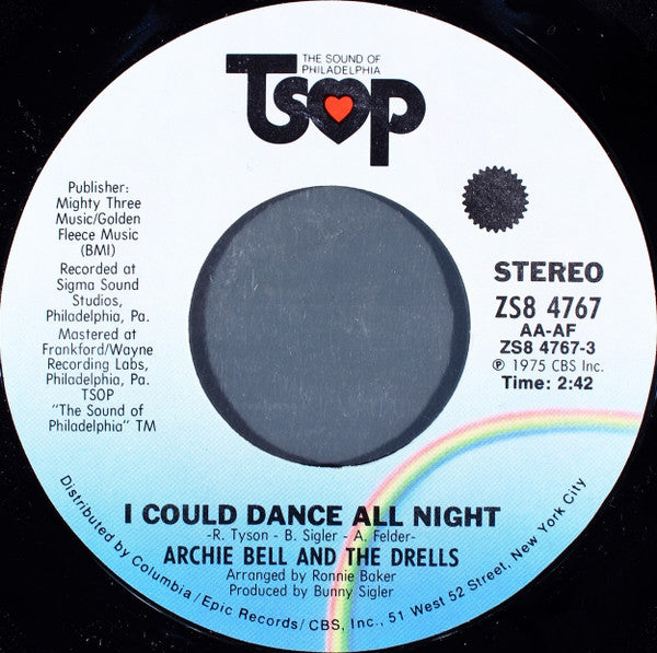 Archie Bell & The Drells : I Could Dance All Night (7", Styrene)