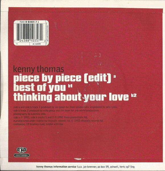 Kenny Thomas : Piece By Piece (7", EP)