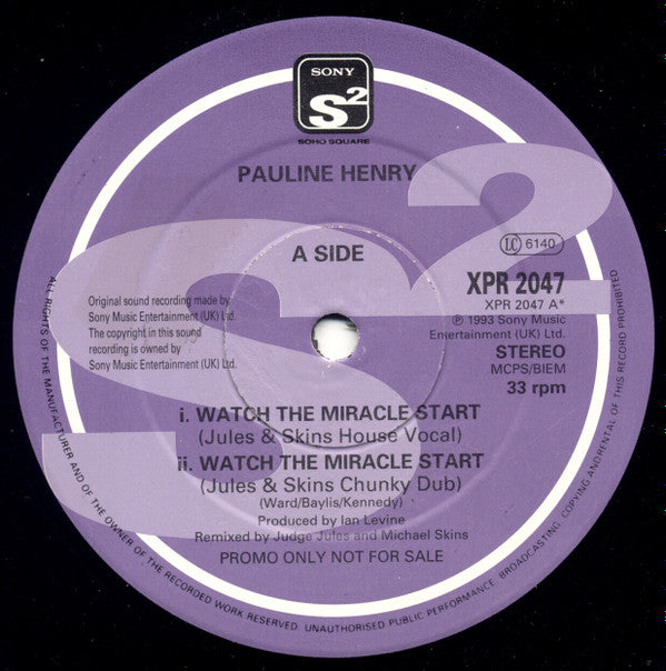 Pauline Henry : Watch The Miracle Start (12", Single, Promo)