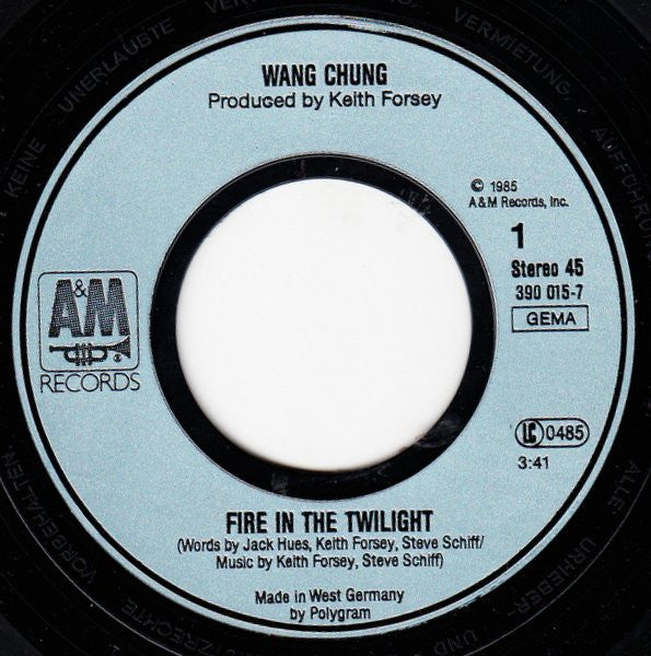 Wang Chung / Keith Forsey : Fire In The Twilight (7", Single)