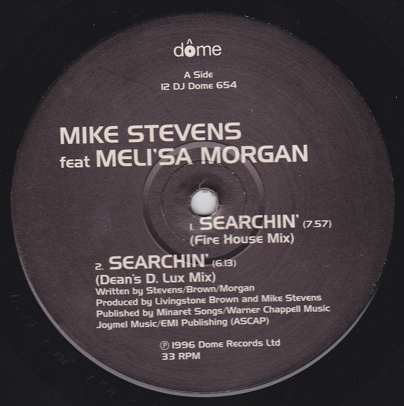 Mike Stevens Featuring Meli'sa Morgan : Searchin' (12")