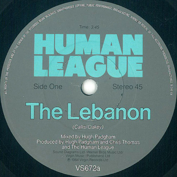 The Human League : The Lebanon (7", Single, Glo)