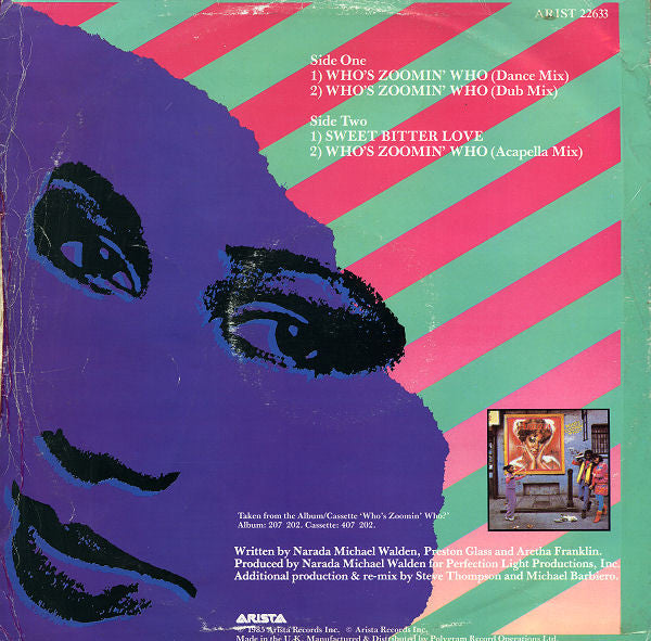 Aretha Franklin : Who's Zoomin' Who (The U.S. Re-Mixes) (12", EP)