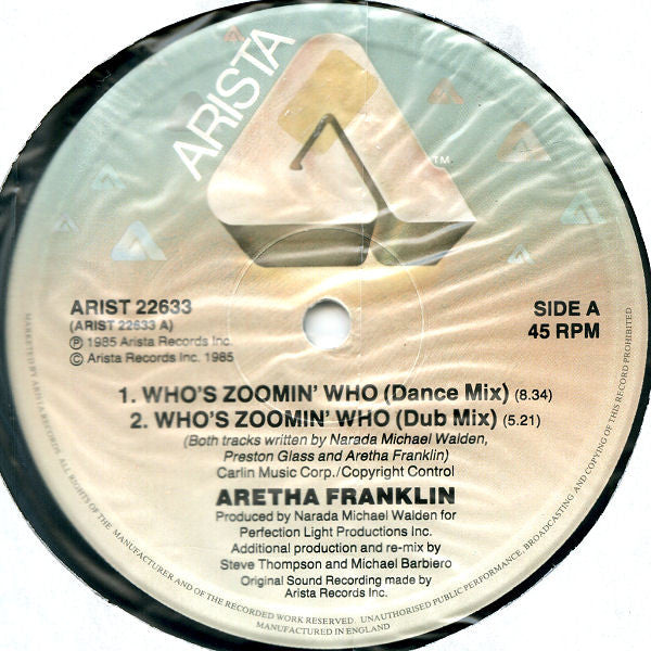 Aretha Franklin : Who's Zoomin' Who (The U.S. Re-Mixes) (12", EP)
