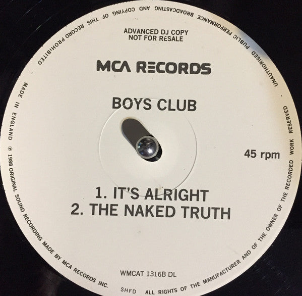 Boys Club : I Remember Holding You (12", Promo)
