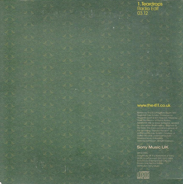 The 411 : Teardrops (CD, Single, Promo)