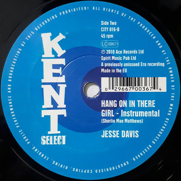 Jesse Davis : Hang On In There Girl (7")