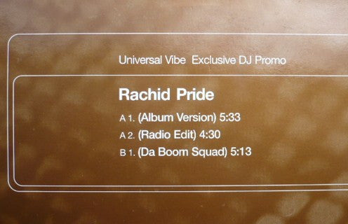 Rachid : Pride (12", Promo)