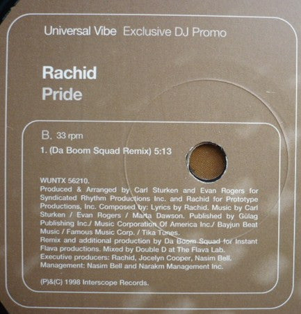 Rachid : Pride (12", Promo)