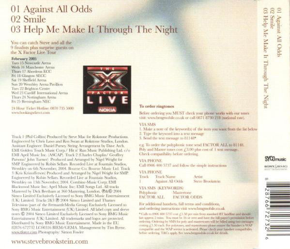 Steve Brookstein : Against All Odds (CD, Single)
