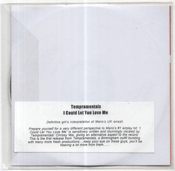 Tempramentals : I Could Let You Love Me (CDr, Single, Promo)