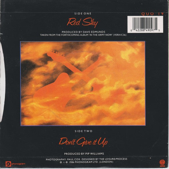 Status Quo : Red Sky (7", Single)