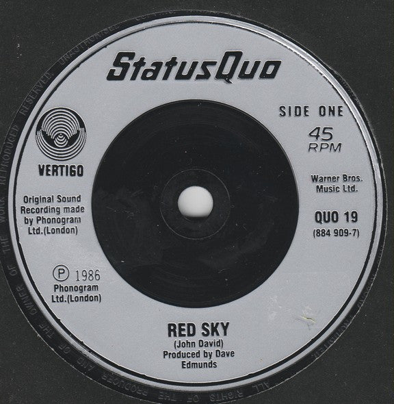 Status Quo : Red Sky (7", Single)