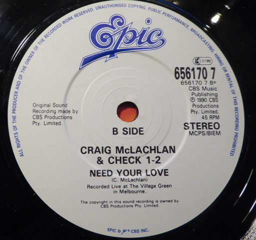 Craig McLachlan & Check 1-2 : Amanda (7", Single)
