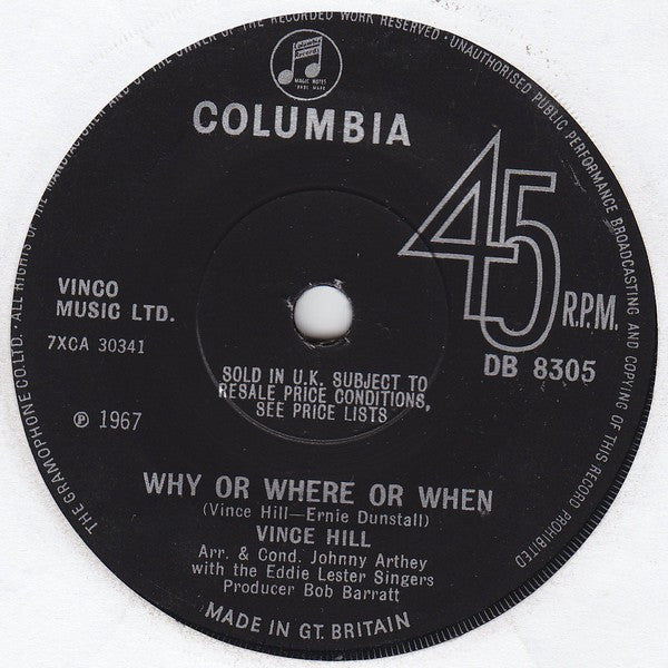 Vince Hill : Why Can't I Remember (To Forget You) (7", Single, Sol)