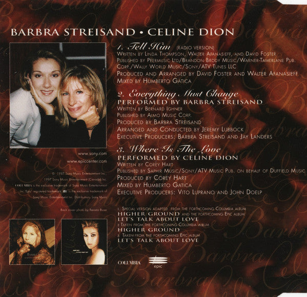 Barbra Streisand • Celine Dion* : Tell Him (CD, Single)