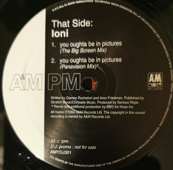 Ioni : You Oughta Be In Pictures (12", Promo)
