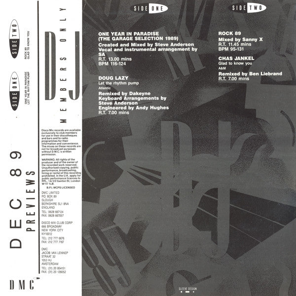 Various : December 89 - Previews (12")