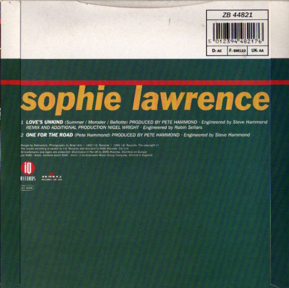 Sophie Lawrence : Love's Unkind (7", Single)