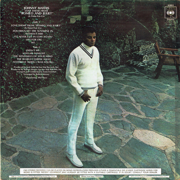 Johnny Mathis : Love Theme From "Romeo And Juliet" (A Time For Us) (LP, Album)