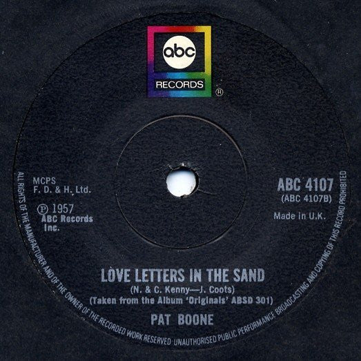 Pat Boone : April Love / Love Letters In The Sand (7", Single)