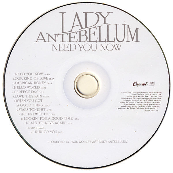 Lady Antebellum : Need You Now (CD, Album)
