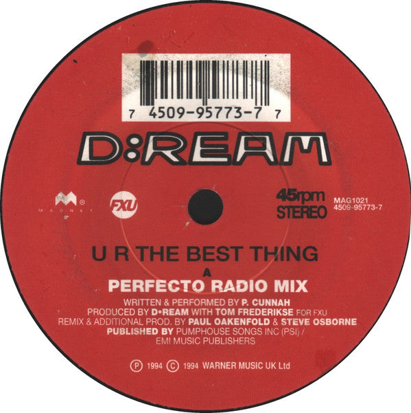 D:Ream : U R The Best Thing (7", Single, Ltd, Pos)