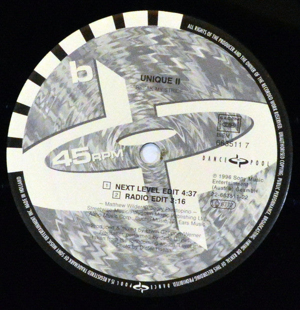 Unique II : Break My Stride (The Remixes) (12")