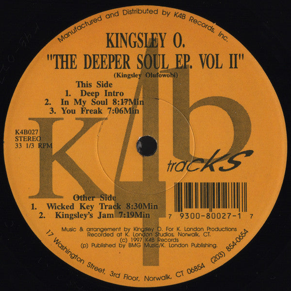 Kingsley O. : The Deeper Soul EP. Vol II (12", EP)