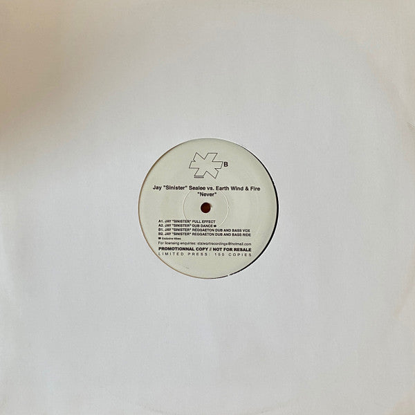 Jay "Sinister" Sealée vs. Earth, Wind & Fire : Never (12", Promo)
